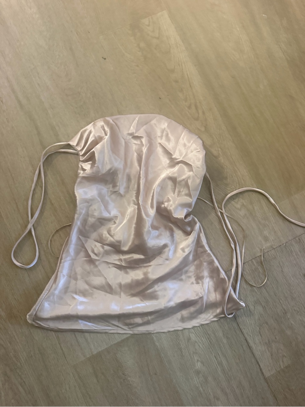 Sheeny Pale Blush Satin Slip Top